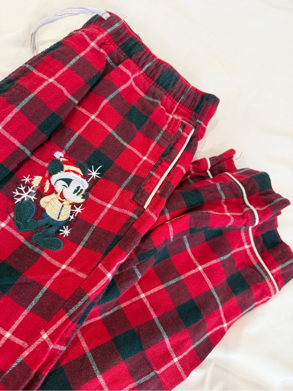 Disney Mickey Mouse Red and Black Plaid Flannel Pajama Bottoms - Picture 4 of 5